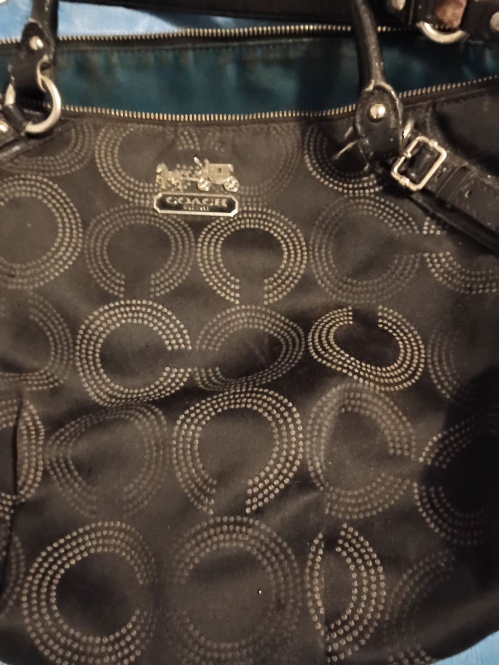 Coach Black Circle-Pattern Tote